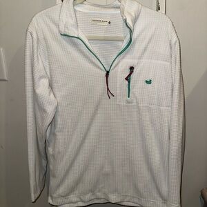 Southern Marsh White Pullover with Green Accents